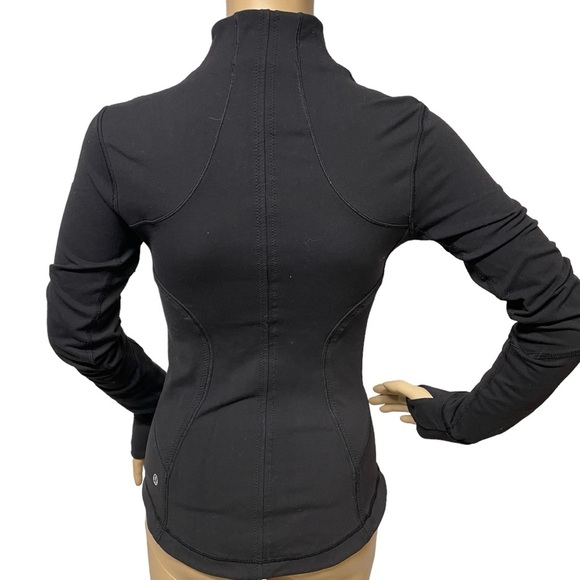 Lululemon Forme Jacket Cuffins Pow Stripe Split Pea Black Size 4 in EUC - Picture 5 of 11